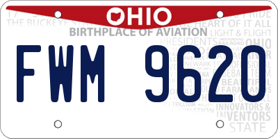OH license plate FWM9620