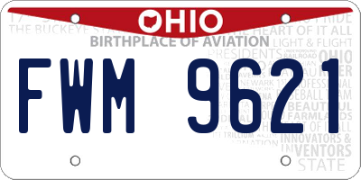 OH license plate FWM9621