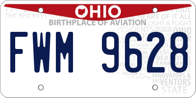 OH license plate FWM9628