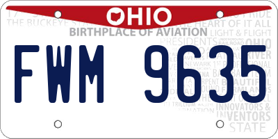 OH license plate FWM9635