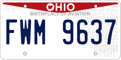 OH license plate FWM9637