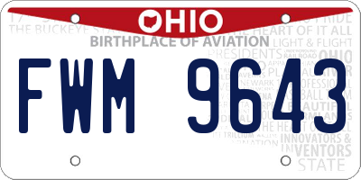 OH license plate FWM9643