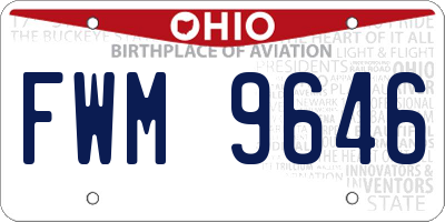 OH license plate FWM9646