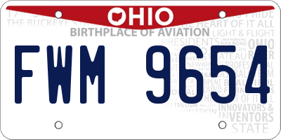 OH license plate FWM9654