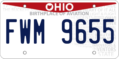 OH license plate FWM9655