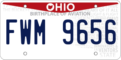 OH license plate FWM9656