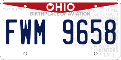 OH license plate FWM9658
