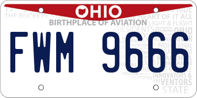 OH license plate FWM9666