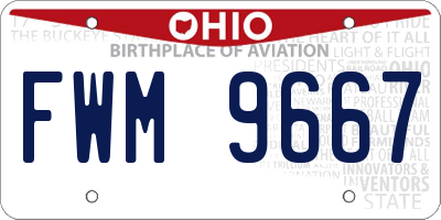 OH license plate FWM9667