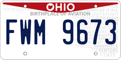 OH license plate FWM9673