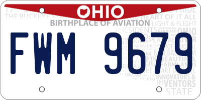 OH license plate FWM9679