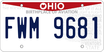 OH license plate FWM9681