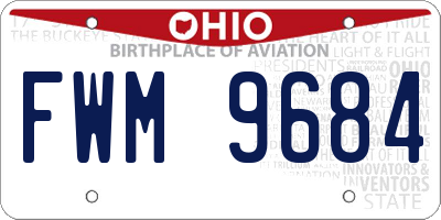 OH license plate FWM9684