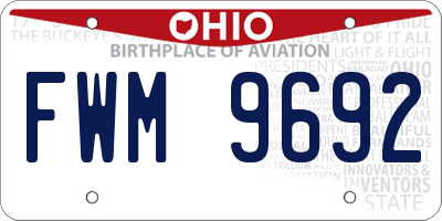 OH license plate FWM9692