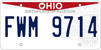 OH license plate FWM9714