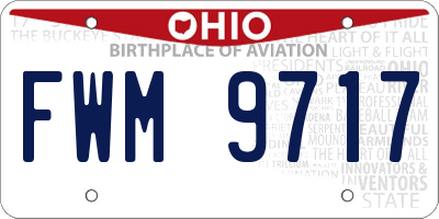 OH license plate FWM9717