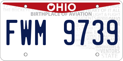 OH license plate FWM9739