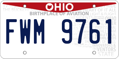 OH license plate FWM9761