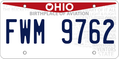 OH license plate FWM9762