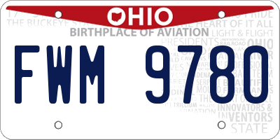 OH license plate FWM9780