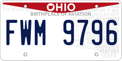 OH license plate FWM9796