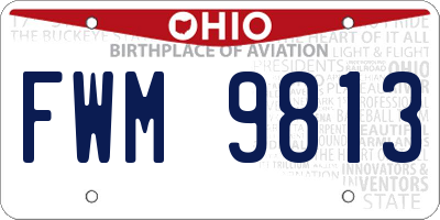 OH license plate FWM9813