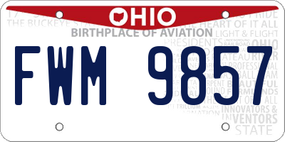 OH license plate FWM9857
