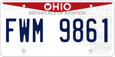OH license plate FWM9861