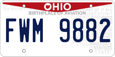 OH license plate FWM9882