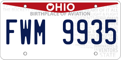 OH license plate FWM9935
