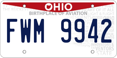 OH license plate FWM9942