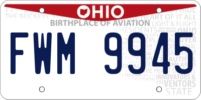 OH license plate FWM9945