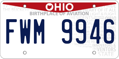 OH license plate FWM9946