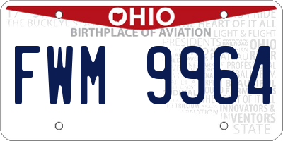 OH license plate FWM9964