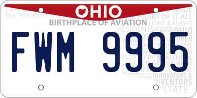 OH license plate FWM9995