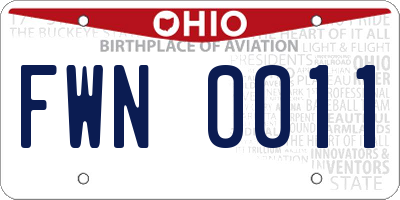 OH license plate FWN0011