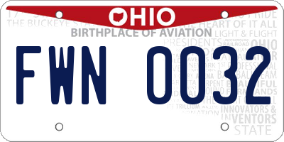 OH license plate FWN0032