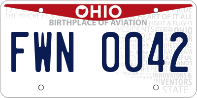 OH license plate FWN0042