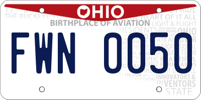 OH license plate FWN0050