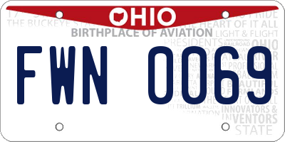 OH license plate FWN0069