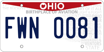 OH license plate FWN0081