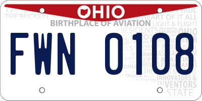 OH license plate FWN0108