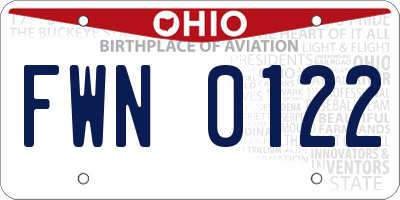OH license plate FWN0122