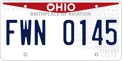 OH license plate FWN0145