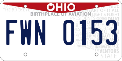 OH license plate FWN0153