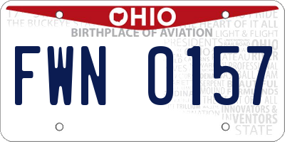 OH license plate FWN0157