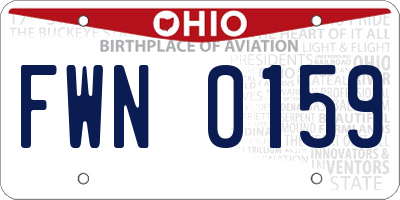 OH license plate FWN0159