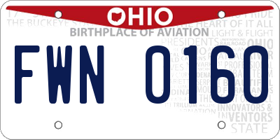 OH license plate FWN0160