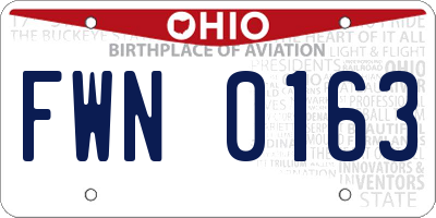 OH license plate FWN0163