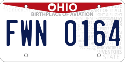 OH license plate FWN0164